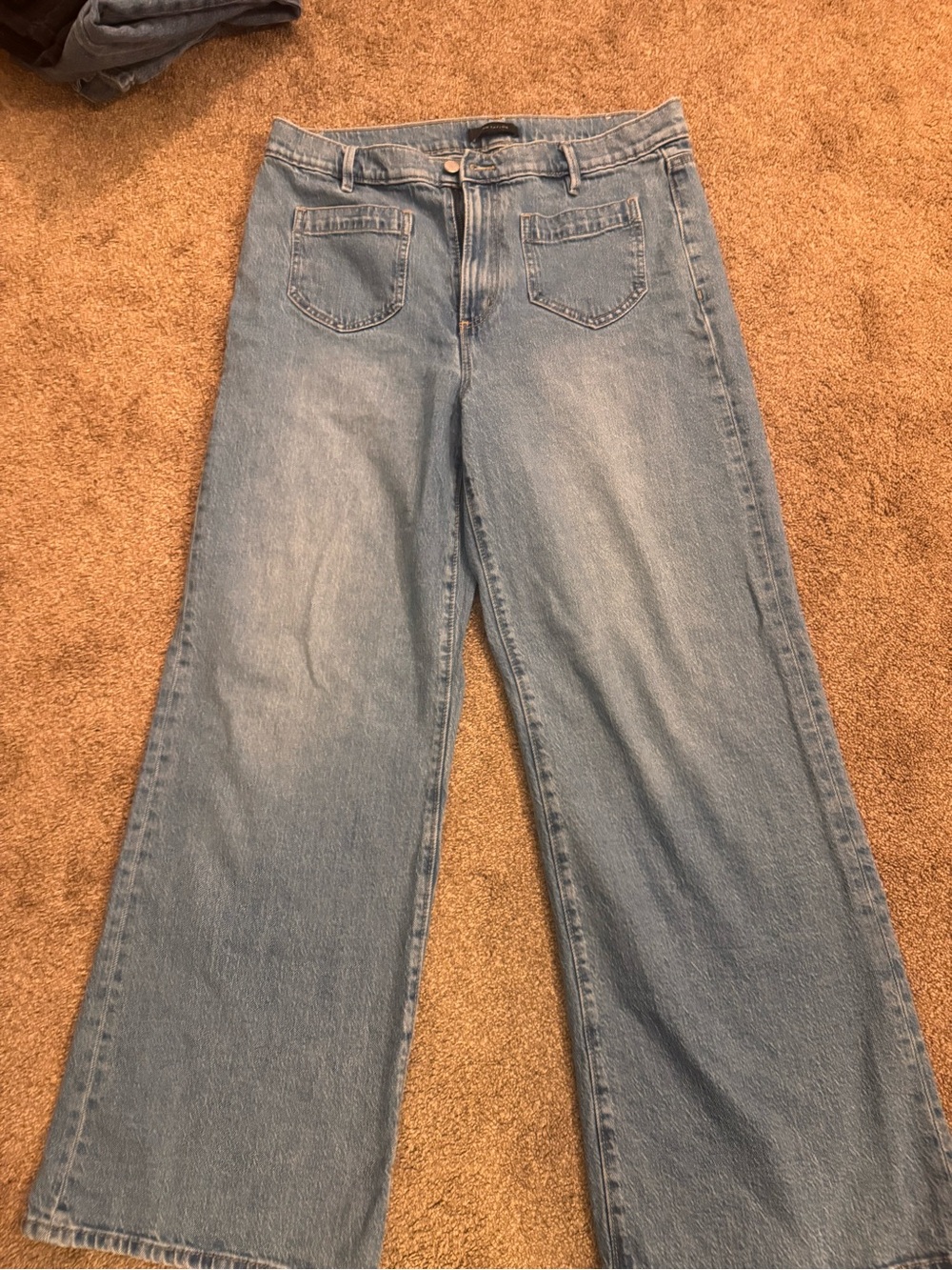 Ann Taylor Light Blue Wide-Leg High-Rise Jeans